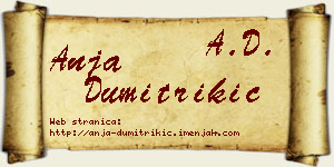 Anja Dumitrikić vizit kartica